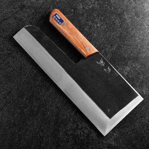Menkiri (Noodle Knife) Blue Steel #2 Kurouchi Western Brown Handle 330mm