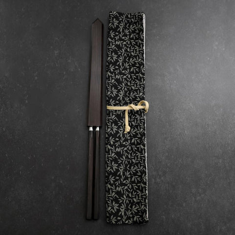 Moribashi Chopsticks Stainless Ebony Handle 150mm with Ebony Sheath and Storage Pouch