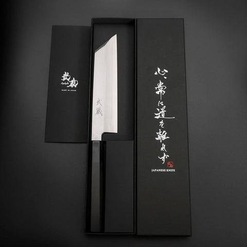 Mukimono Blue Steel #2 Kasumi Buffalo Ebony Handle 170mm