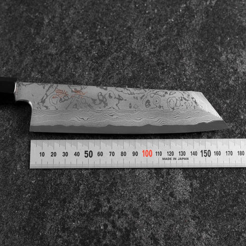 Mukimono Blue Steel #2 Suminagashi Buffalo Ebony Handle 170mm