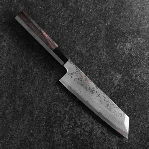 Mukimono Blue Steel #2 Suminagashi Buffalo Ebony Handle 170mm