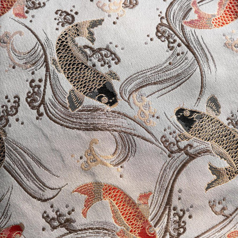 Musashi Japanese Style Kitchen Knife Roll White Koi 1 Pocket Handmade