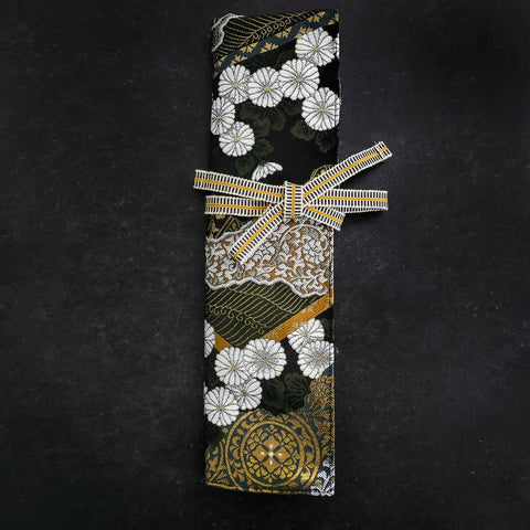 Musashi Japanese Style Kitchen Knife Roll Yamagata Kikkamon Black 1 Pocket Handmade