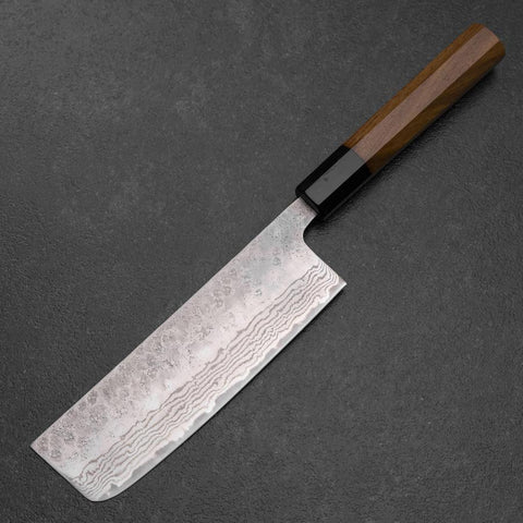 Nakiri 440C Nashiji Damascus Buffalo Bubinga Handle 165mm