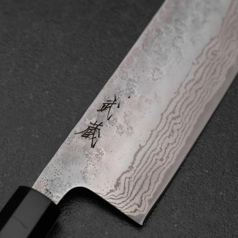 Nakiri 440C Nashiji Damascus Buffalo Bubinga Handle 165mm
