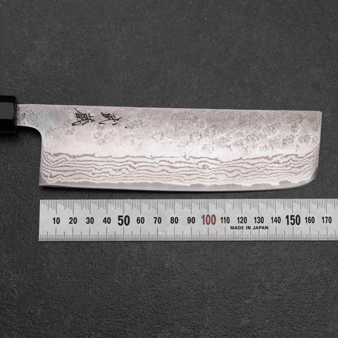 Nakiri 440C Nashiji Damascus Buffalo Bubinga Handle 165mm