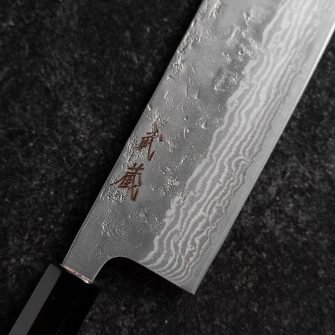 Nakiri 440C Nashiji Damascus Buffalo Walnut Handle 165mm