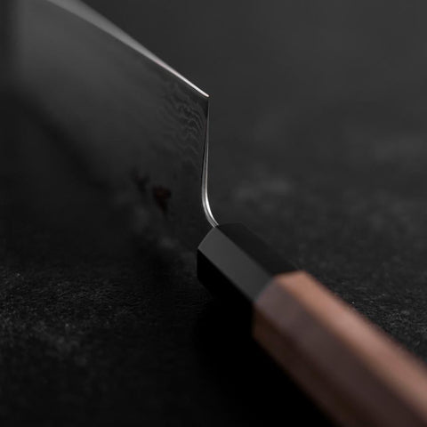 Nakiri 440C Nashiji Damascus Buffalo Walnut Handle 165mm