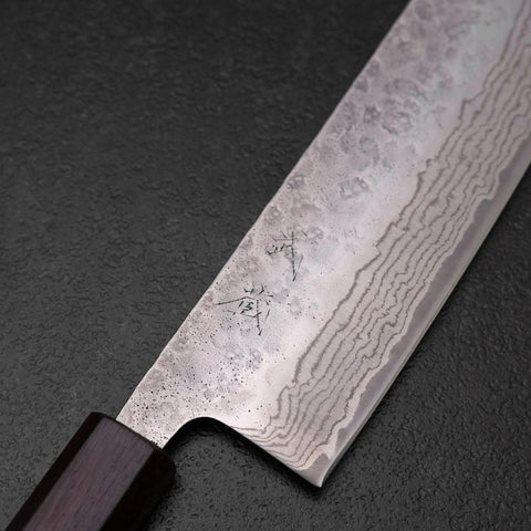 Nakiri 440C Nashiji Damascus Purple Urushi Handle 165mm