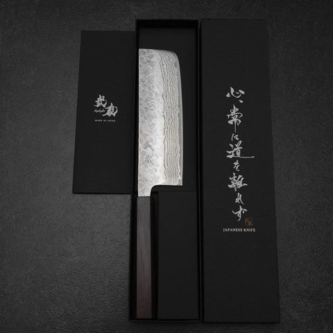 Nakiri 440C Nashiji Damascus Purple Urushi Handle 165mm