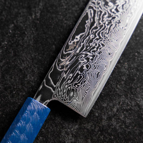 Nakiri AUS-10 Damascus Blue Urushi Handle 165mm