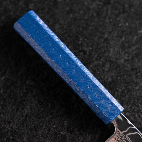 Nakiri AUS-10 Damascus Blue Urushi Handle 165mm