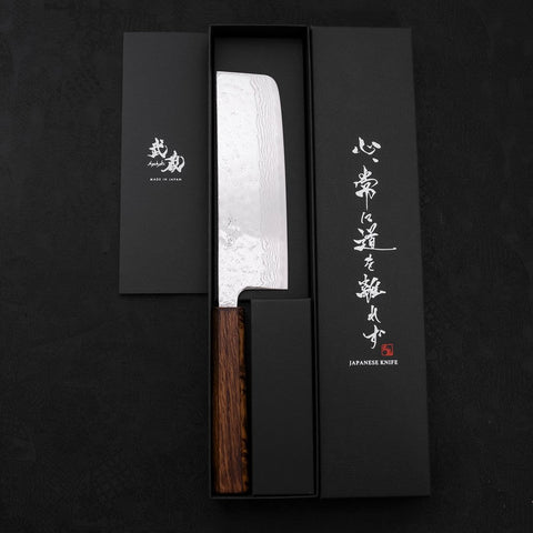 Nakiri AUS-10 Nashiji Damascus Sumi Urushi Handle 165mm