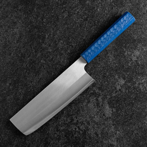 Nakiri AUS-10 Polished Blue Urushi Handle 170mm