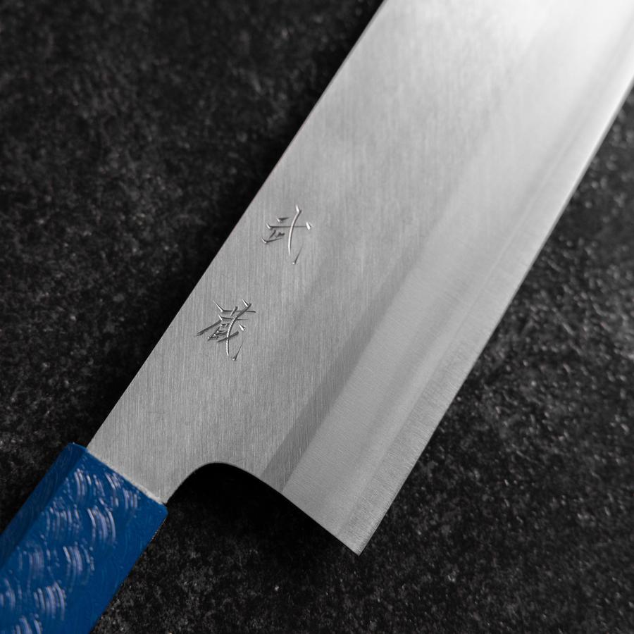 Nakiri AUS-10 Polished Blue Urushi Handle 170mm (6.7”)