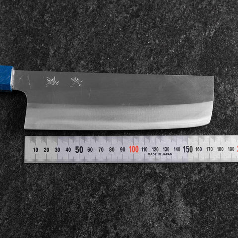 Nakiri AUS-10 Polished Blue Urushi Handle 170mm