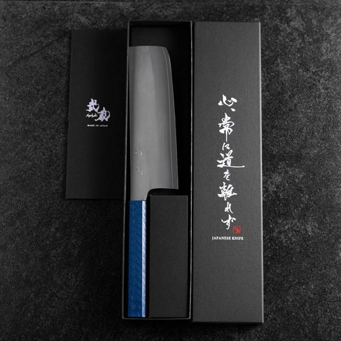 Nakiri AUS-10 Polished Blue Urushi Handle 170mm