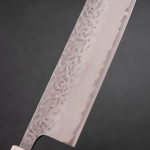 Nakiri AUS-10 Tsuchime Damascus Ocean Black White Gold Handle 165mm