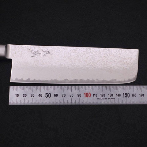 Nakiri AUS-10 Wave Damascus Western Red Handle 165mm