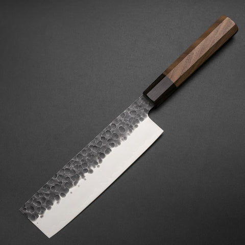 Nakiri AUS-8 Kurouchi Tsuchime Shitan Walnut Handle 170mm