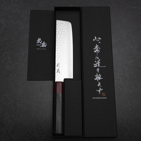 Nakiri AUS-8 Tsuchime Damascus Pakka Handle 165mm