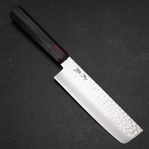 Nakiri AUS-8 Tsuchime Damascus Pakka Handle 165mm