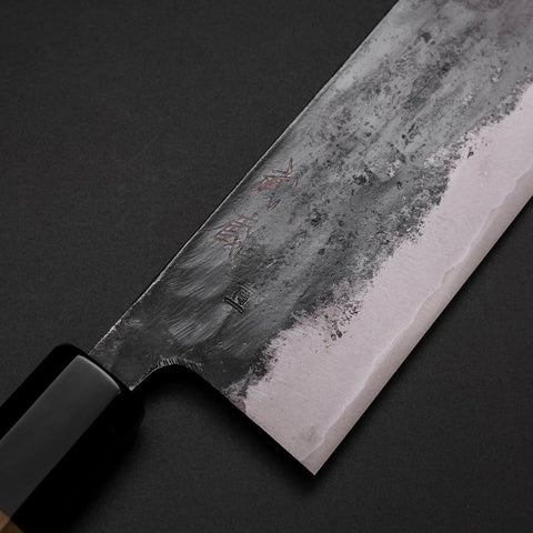 Nakiri Blue Steel #1 Kurouchi Buffalo Magnolia Handle 165mm