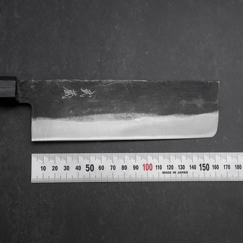 Nakiri Blue Steel #1 Kurouchi Dark Blue Urushi Handle 165mm