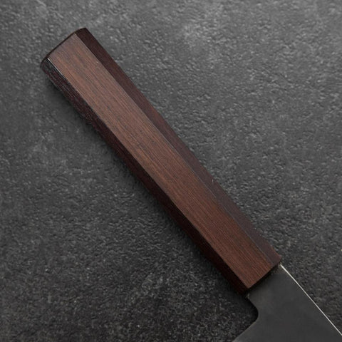Nakiri Blue Steel #1 Stainless Clad Kurouchi Purple Urushi Handle 165mm