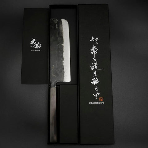Nakiri Blue Steel #2 Kurouchi Ebony Handle 170mm
