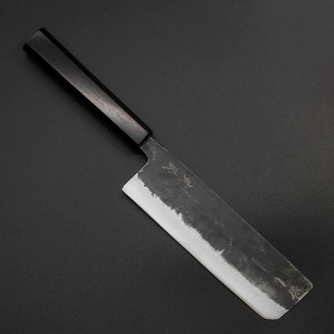 Nakiri Blue Steel #2 Kurouchi Ebony Handle 170mm