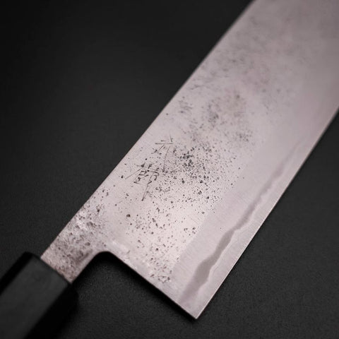 Nakiri Blue Steel #2 Stainless Clad Nashiji Dark Blue Urushi Handle 165mm