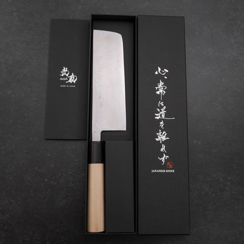 Nakiri Blue Super Damascus Buffalo Magnolia Handle 165mm