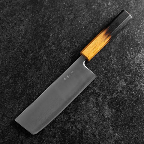 Nakiri Blue Super Poli Manche Yaki Urushi 165mm
