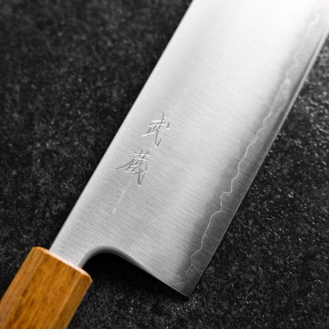 Nakiri Blue Super Poli Manche Yaki Urushi 165mm