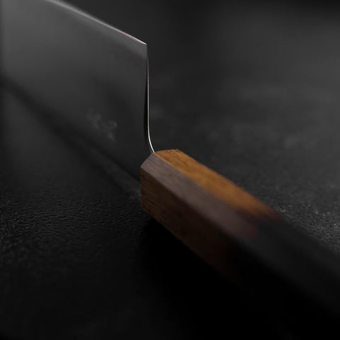Nakiri Blue Super Poli Manche Yaki Urushi 165mm