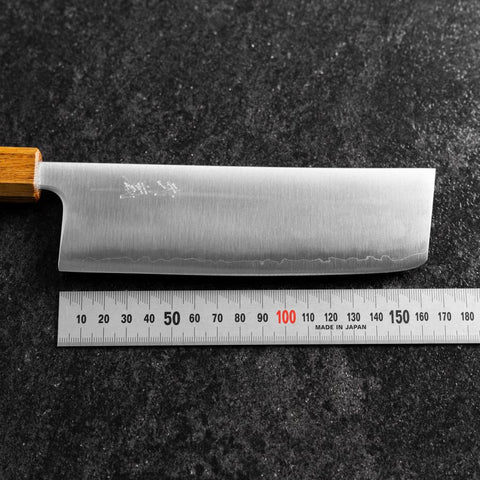 Nakiri Blue Super Poli Manche Yaki Urushi 165mm
