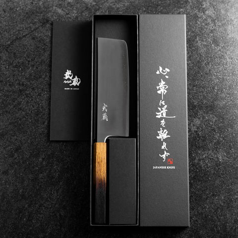 Nakiri Blue Super Poli Manche Yaki Urushi 165mm