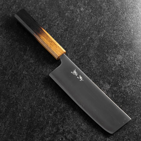 Nakiri Blue Super Poli Manche Yaki Urushi 165mm
