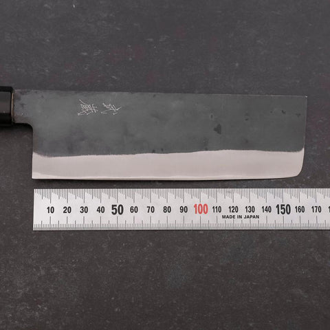Nakiri Blue Steel #1 Stainless Clad Kurouchi Buffalo Magnolia Handle 165mm