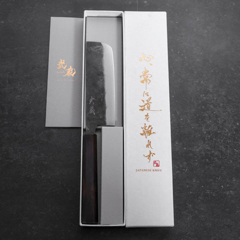Nakiri Blue Steel #2 Kurouchi Ebony Handle 120mm