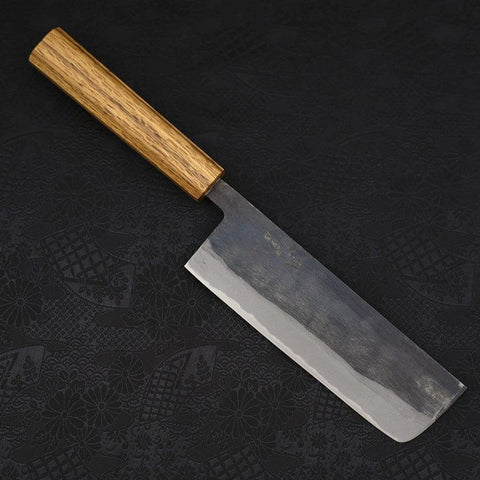 Nakiri Blue Steel #2 Kurouchi Oak Handle 165mm