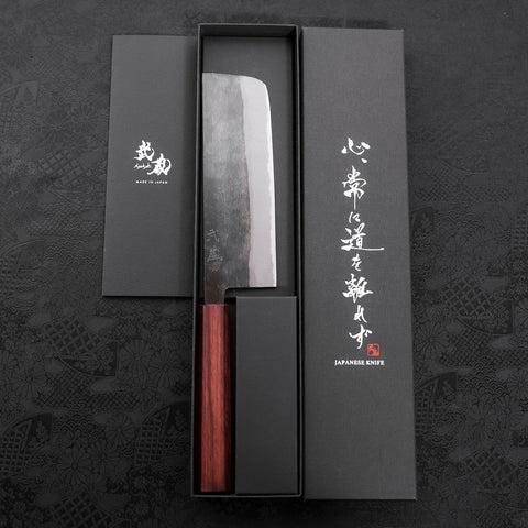 Nakiri Blue Steel #2 Kurouchi Purple Urushi Handle 165mm