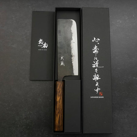 Nakiri Blue Steel #2 Kurouchi Sumi Urushi Handle 165mm