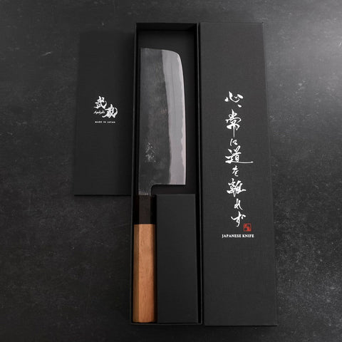 Nakiri Blue Steel #2 Kurouchi Walnut Handle 165mm