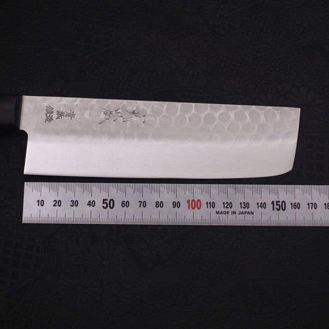 Nakiri Blue Steel #2 Tsuchime Stainless Clad Western Handle 165mm