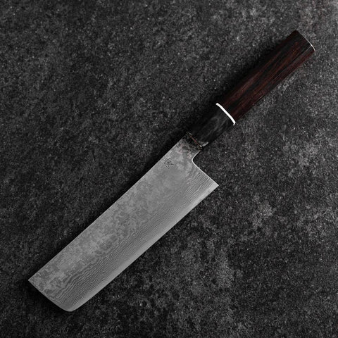 Nakiri SG-2 Black Damascus Buffalo Ebony Handle 165mm with Wooden box