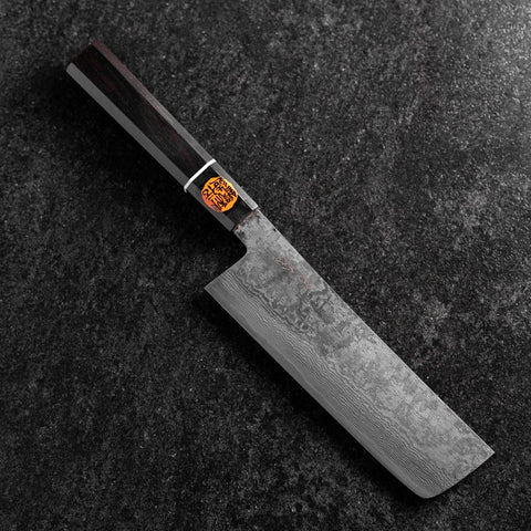 Nakiri SG-2 Black Damascus Buffalo Ebony Handle 165mm with Wooden box