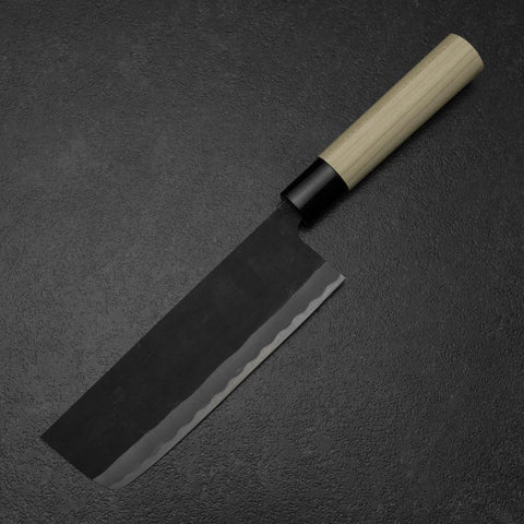 Nakiri SK Steel Kurouchi Kurigata Magnolia Handle 170mm