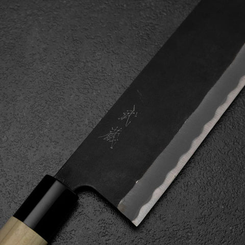 Nakiri SK Steel Kurouchi Kurigata Magnolia Handle 170mm